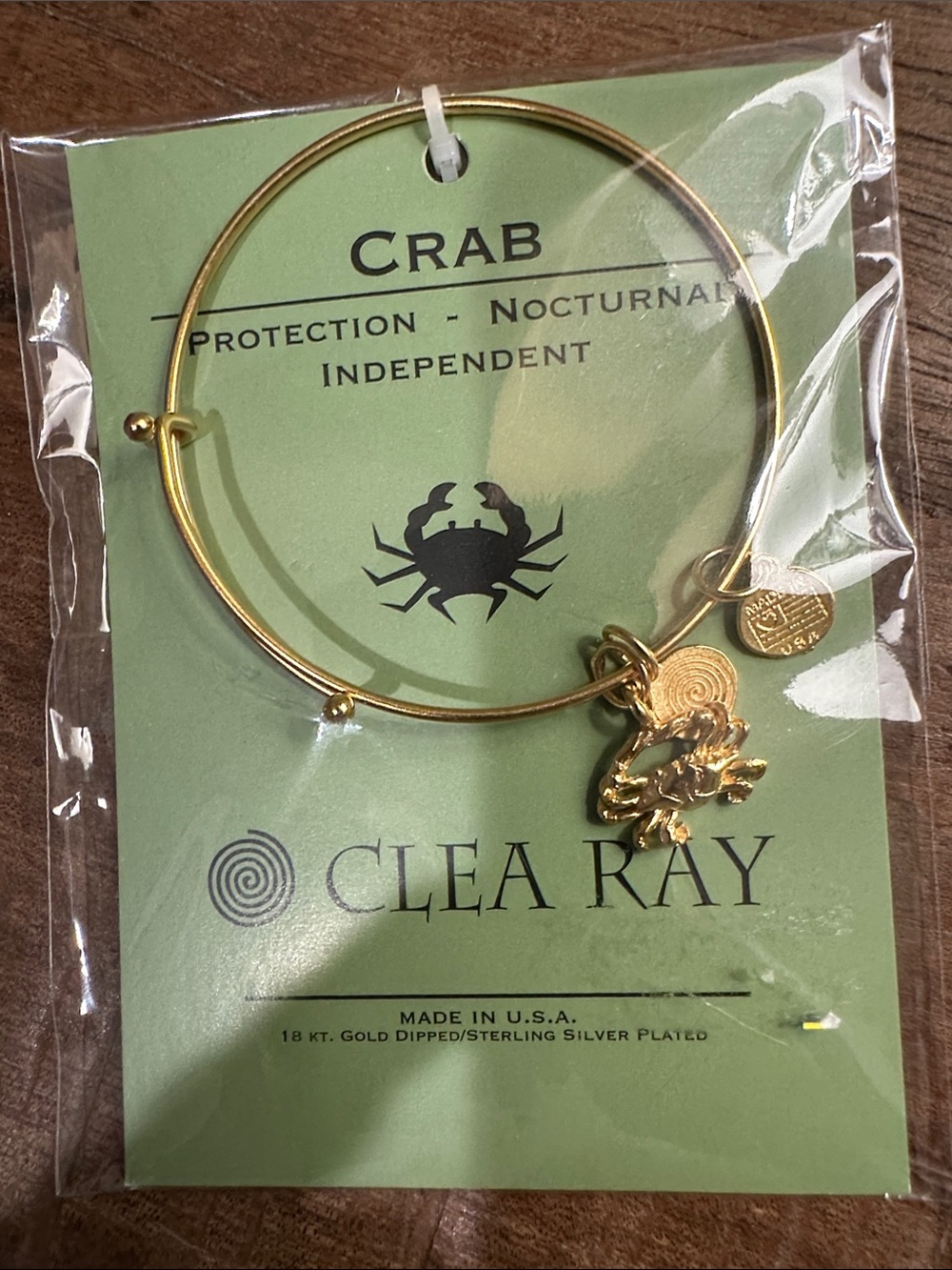 Clea Ray Gold Crab Charm Bracelet